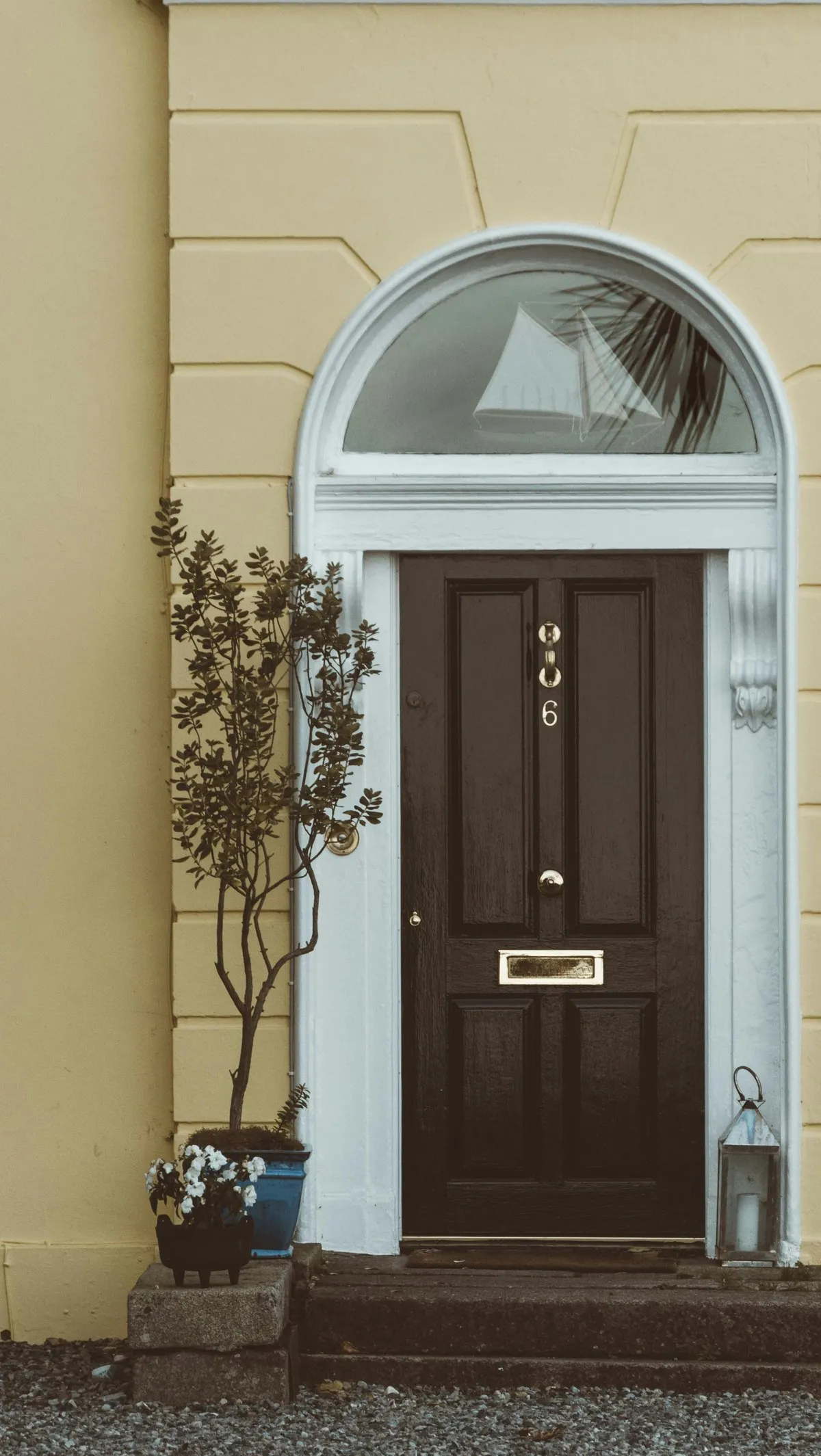 Modern black composite front door